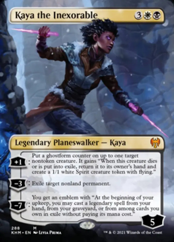 Kaya the Inexorable (Borderless) [Kaldheim] - MTG Single
