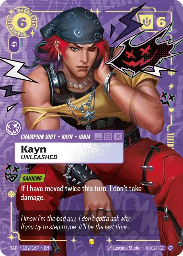 Kayn, Unleashed (Overnumbered) (182/167) [Radiance]