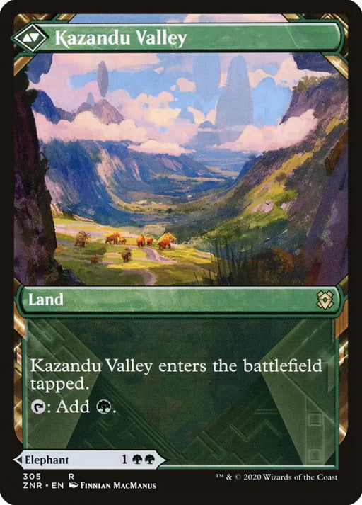 Kazandu Mammoth // Kazandu Valley (Showcase) [Zendikar Rising] - MTG Single