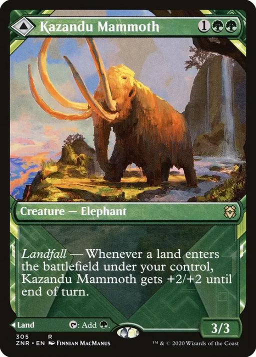 Kazandu Mammoth // Kazandu Valley (Showcase) [Zendikar Rising] - MTG Single