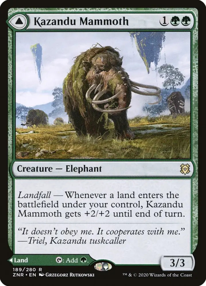 Kazandu Mammoth // Kazandu Valley [Zendikar Rising] - MTG Single