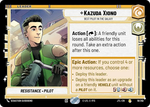 Kazuda Xiono - Best Pilot in the Galaxy (018/262) [Jump to Lightspeed] - Star Wars: Unlimited Single