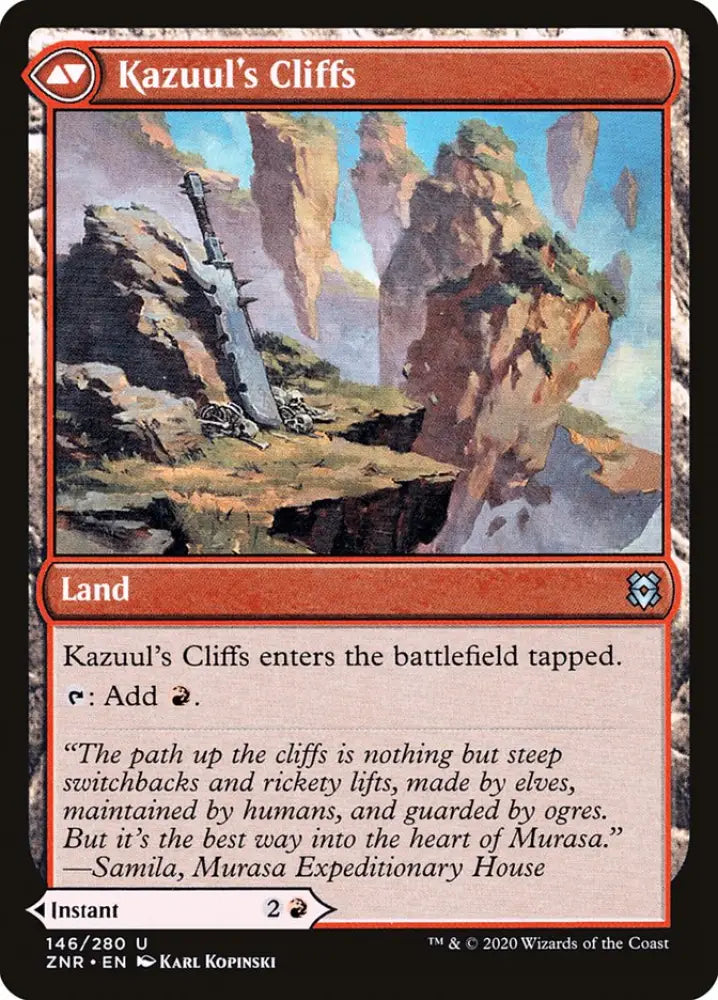 Kazuul’s Fury // Kazuul’s Cliffs [Zendikar Rising] - MTG Single