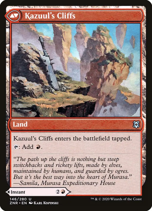 Kazuul’s Fury // Kazuul’s Cliffs [Zendikar Rising] - MTG Single