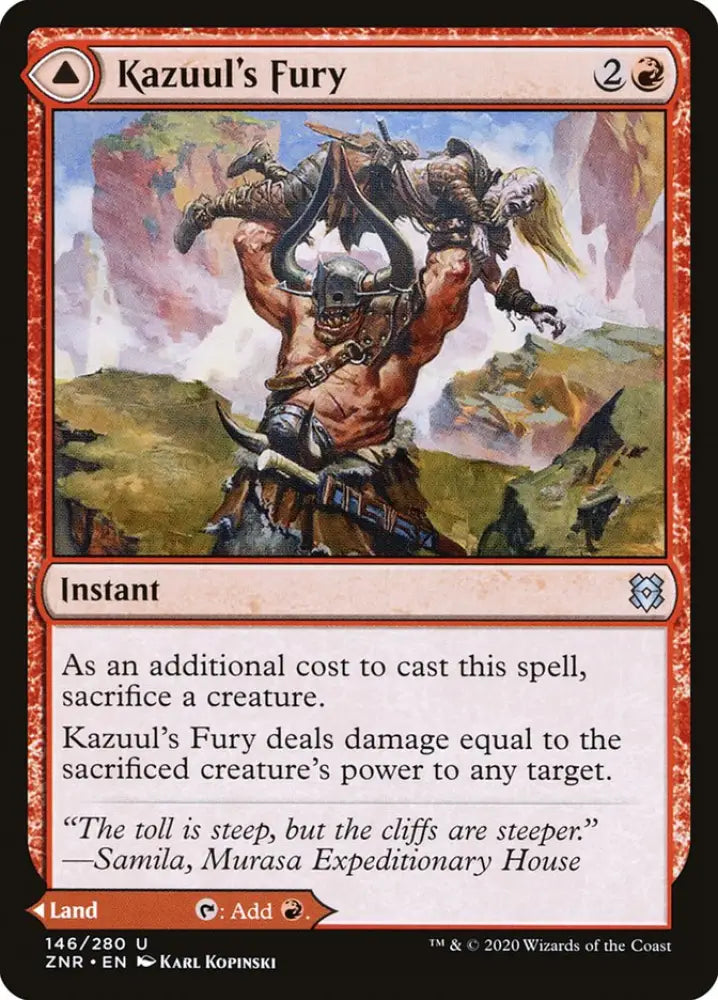 Kazuul’s Fury // Kazuul’s Cliffs [Zendikar Rising] - MTG Single