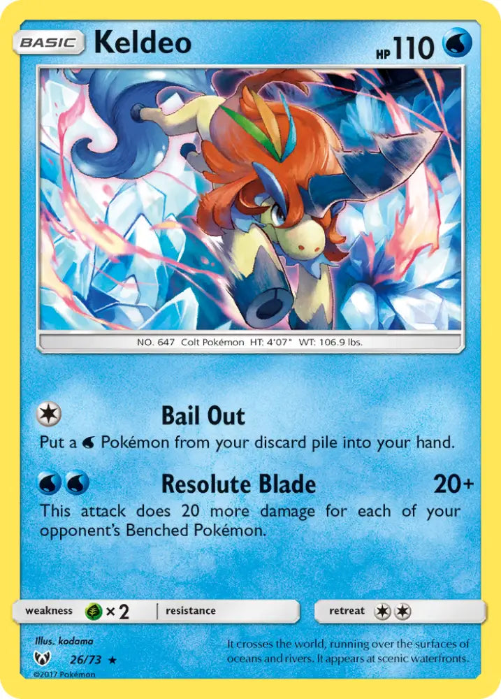 Keldeo (26/73) [Sun & Moon: Shining Legends] - Pokemon Single