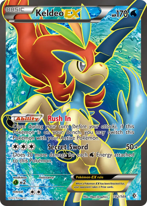 Keldeo EX (142/149) [Black & White: Boundaries Crossed] - Pokemon Single
