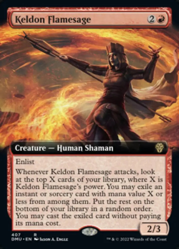 Keldon Flamesage (Extended Art) [Dominaria United] - MTG Single