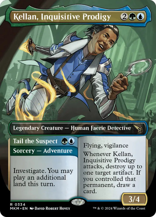Kellan Inquisitive Prodigy // Tail the Suspect (Borderless) [Murders at Karlov Manor] - MTG Single