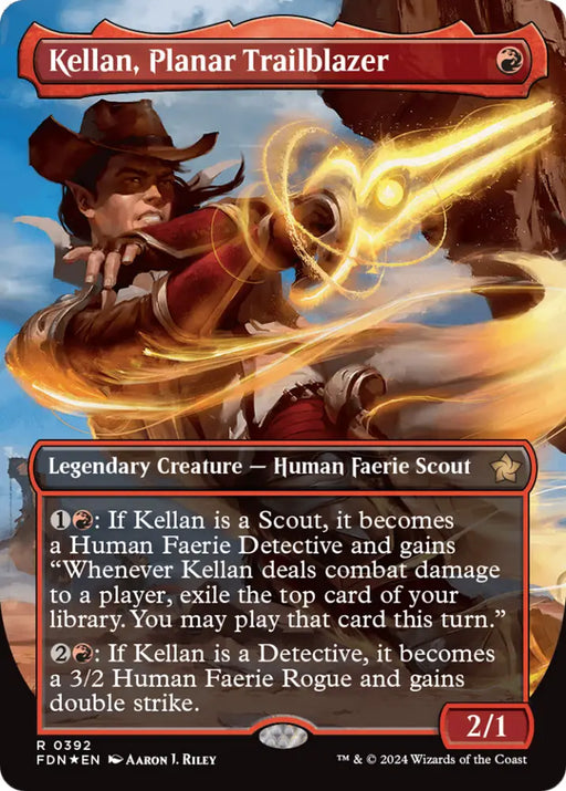 Kellan Planar Trailblazer (Borderless) (Mana Foil) [Foundations] - MTG Single
