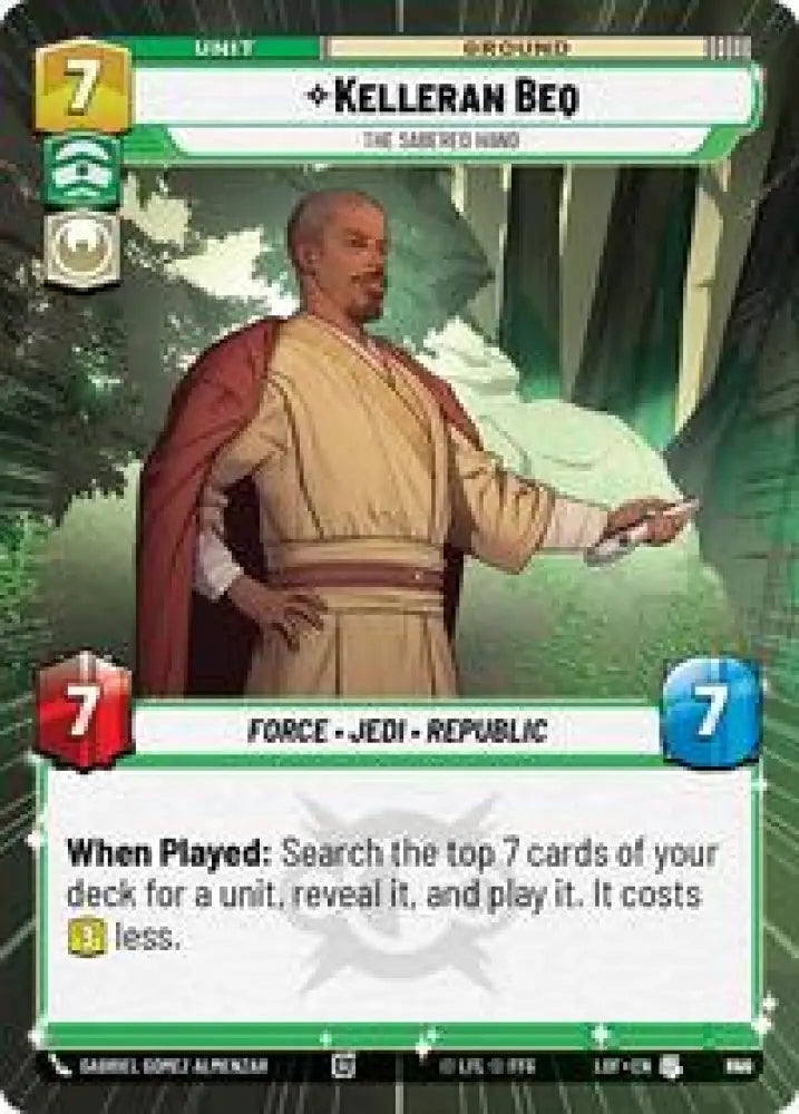Kelleran Beq - The Sabered Hand (Hyperspace Foil) (840) [Legends of the Force]