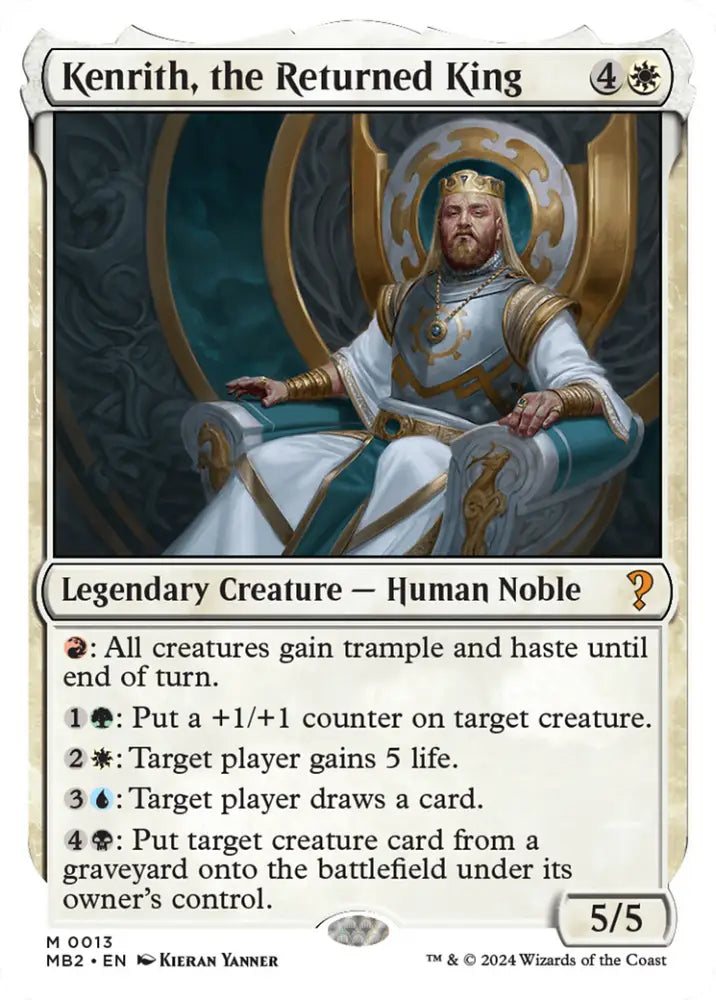 Kenrith the Returned King (White Border) [Mystery Booster 2] - MTG Single