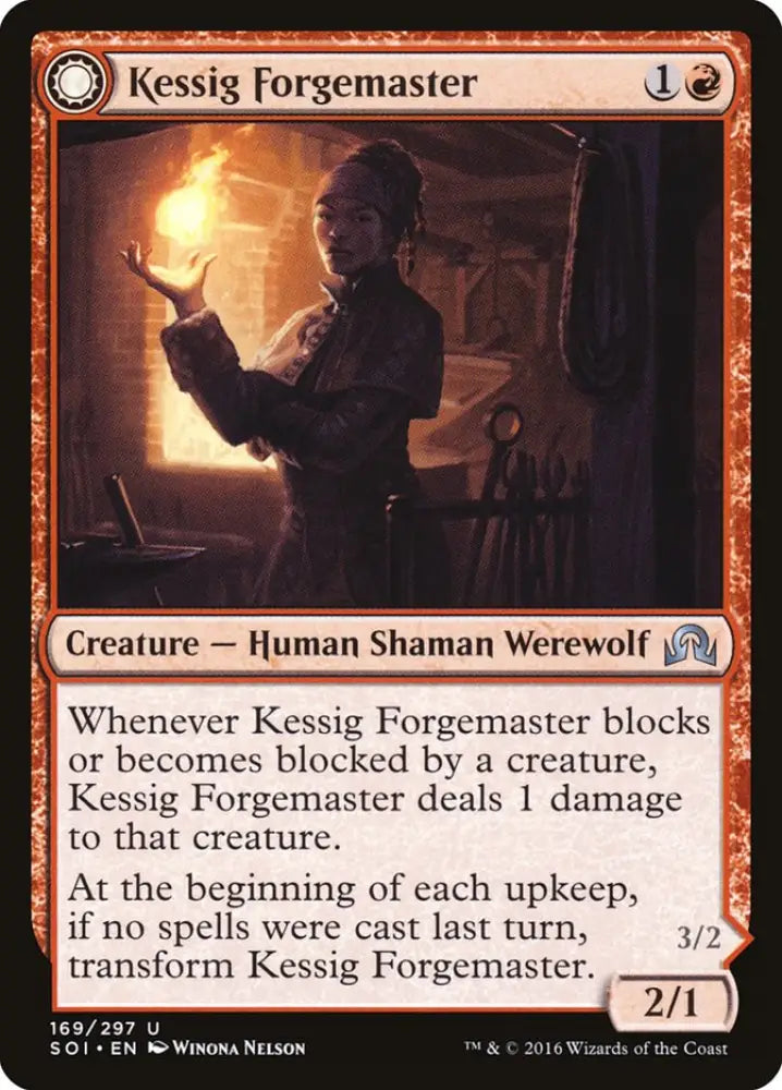 Kessig Forgemaster // Flameheart Werewolf [Shadows over Innistrad] - MTG Single