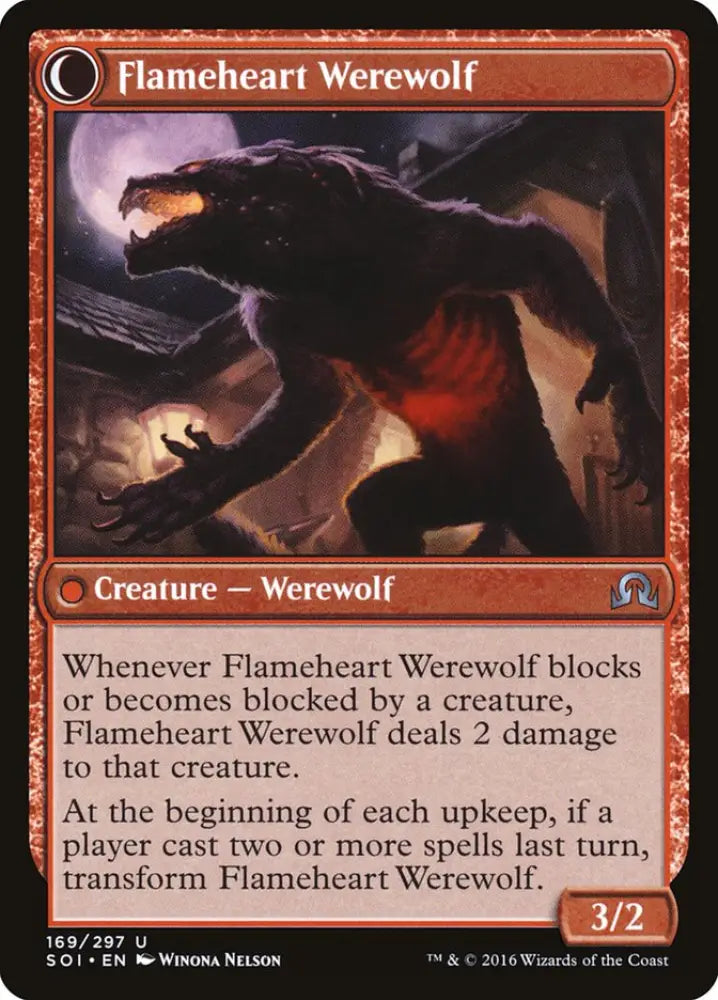 Kessig Forgemaster // Flameheart Werewolf [Shadows over Innistrad] - MTG Single