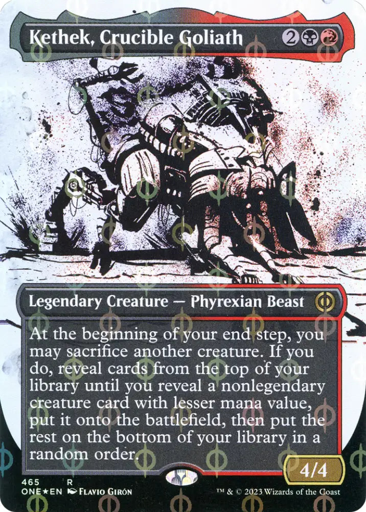 Kethek Crucible Goliath (Borderless Ichor Step-and-Compleat Foil) [Phyrexia: All Will Be One] - MTG Single