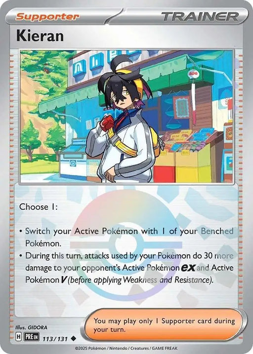 Kieran (113/131) (Poke Ball Pattern) [Scarlet & Violet: Prismatic Evolutions] - Pokemon Single
