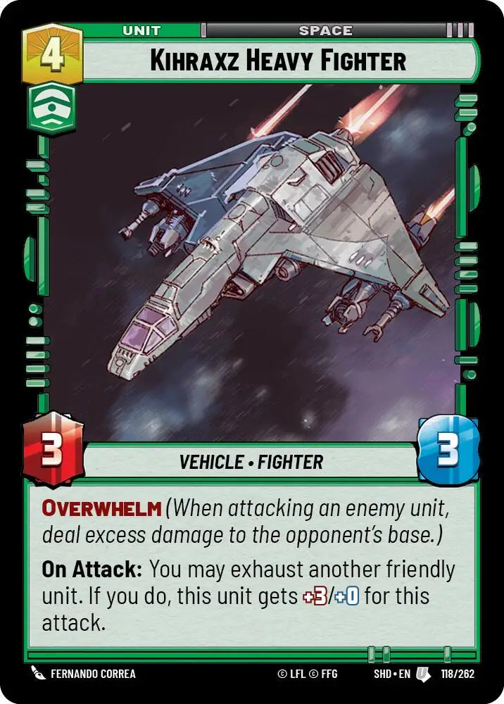 Kihraxz Heavy Fighter (118/262) [Shadows of the Galaxy] - Star Wars: Unlimited Single