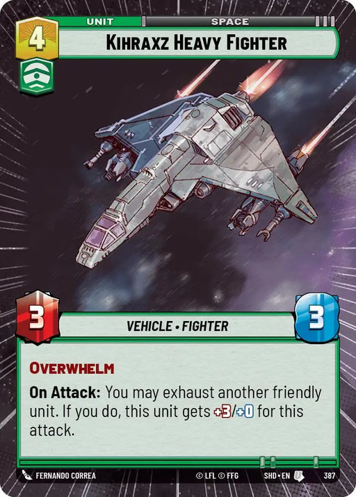 Kihraxz Heavy Fighter (Hyperspace) (387) [Shadows of the Galaxy] - Star Wars: Unlimited Single