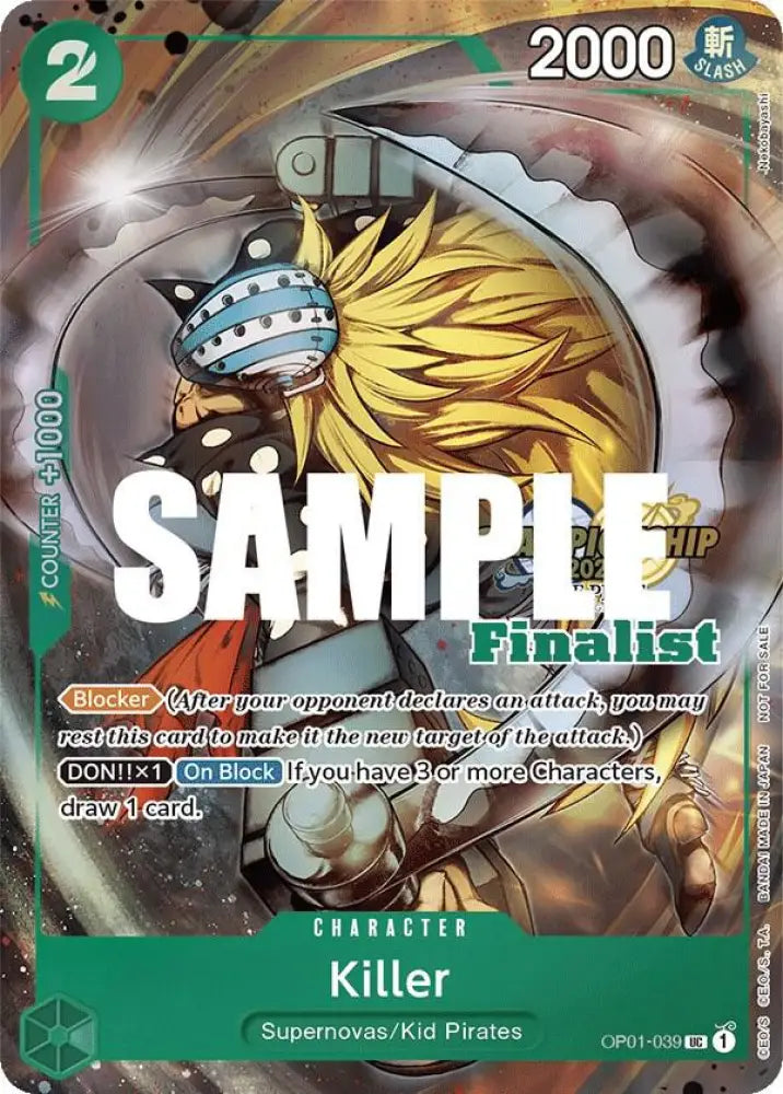 Killer (CS 2023 Top Players Pack) [Finalist] (OP01-039) [One Piece Promotion Cards]