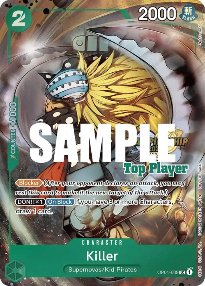 Killer (CS 2023 Top Players Pack) (OP01-039) [One Piece Promotion Cards]