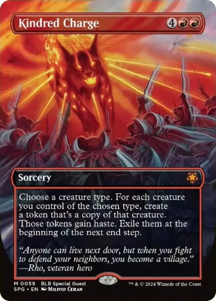 Kindred Charge (Borderless) [Bloomburrow Special Guests] - MTG Single
