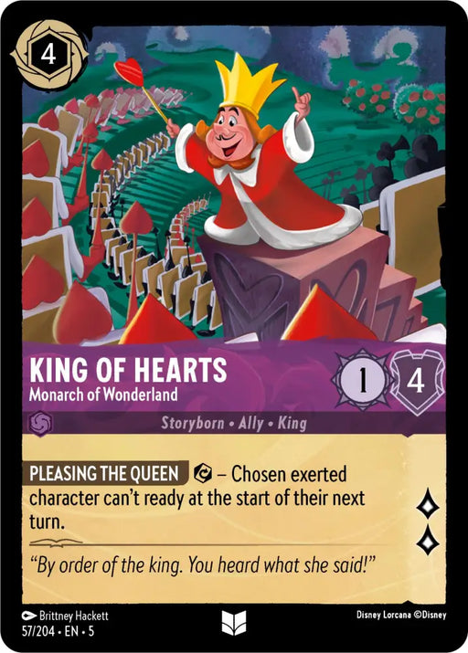 King of Hearts - Monarch of Wonderland (57/204) [Shimmering Skies] - Lorcana Single