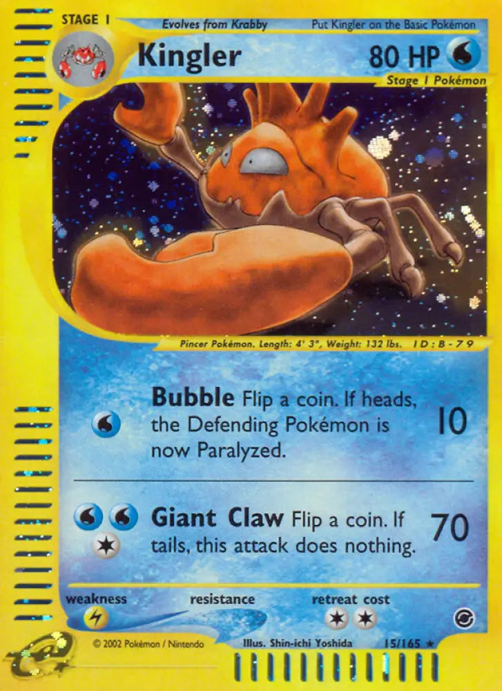 Kingler (15/165) [Expedition: Base Set] - Pokemon Single