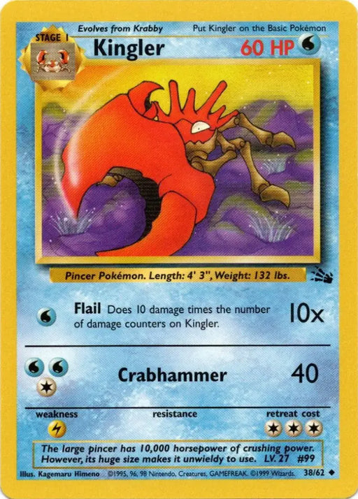 Kingler (38/62) [Fossil Unlimited] - Pokemon Single