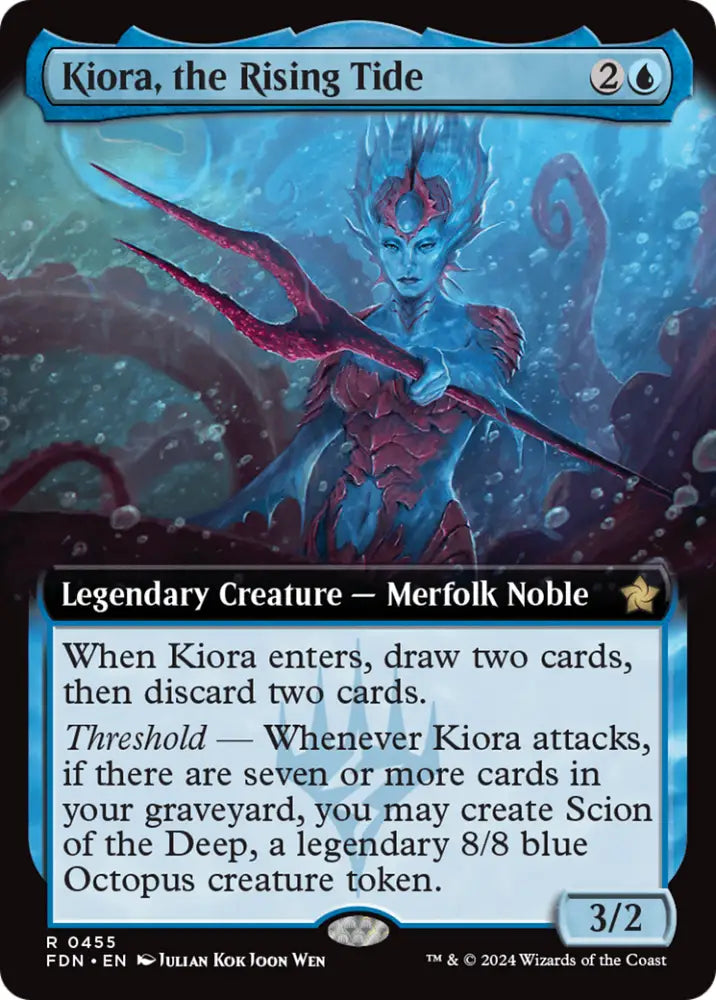 Kiora the Rising Tide (Extended Art) [Foundations] - MTG Single