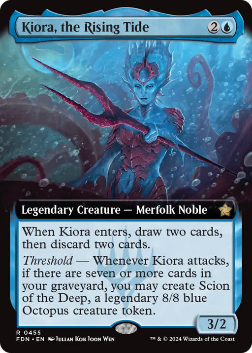 Kiora the Rising Tide (Extended Art) [Foundations] - MTG Single