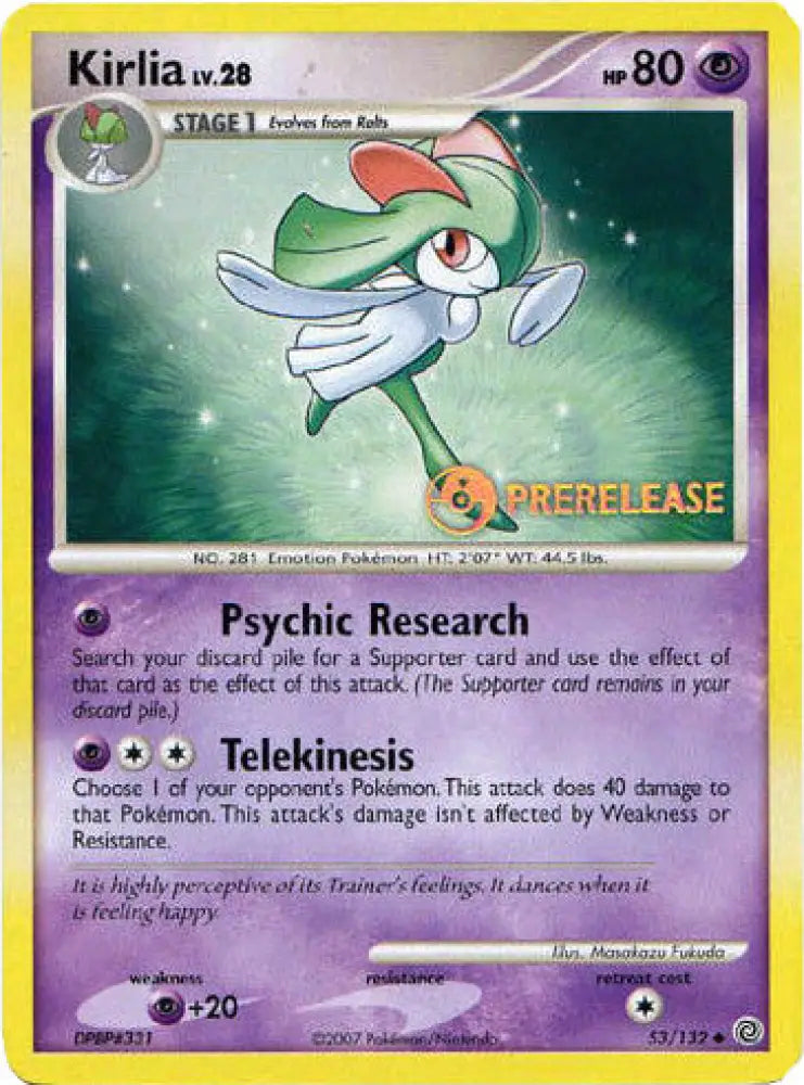 Kirlia (53/132) (Prerelease Promo) [Diamond & Pearl: Black Star Promos] - Pokemon Single