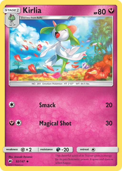 Kirlia (92/147) [Sun & Moon: Burning Shadows] - Pokemon Single