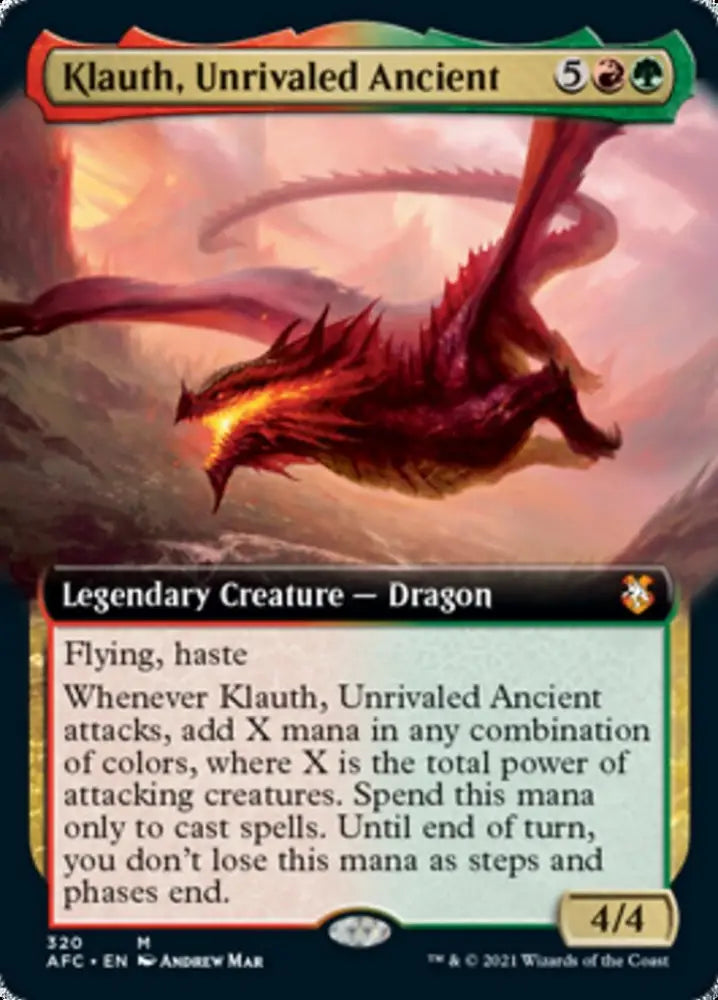 Klauth Unrivaled Ancient (Extended Art) [Dungeons & Dragons: Adventures in the Forgotten Realms Commander] - MTG Single