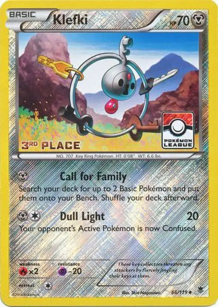 Klefki (66/119) (League Promo 3rd Place) [XY: Phantom Forces] - Pokemon Single