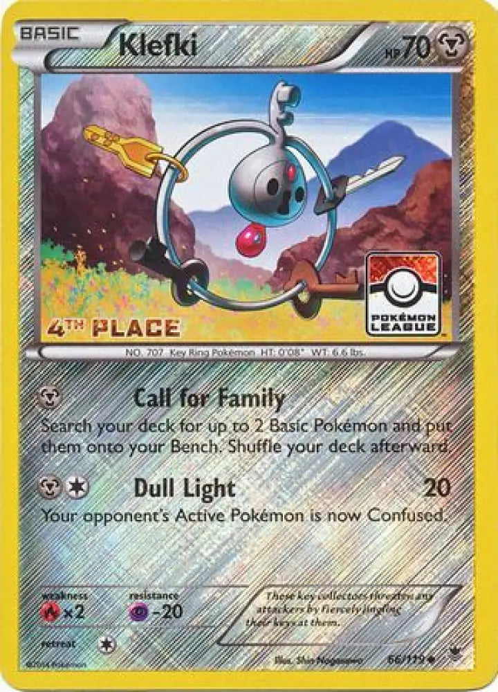 Klefki (66/119) (League Promo 4th Place) [XY: Phantom Forces] - Pokemon Single