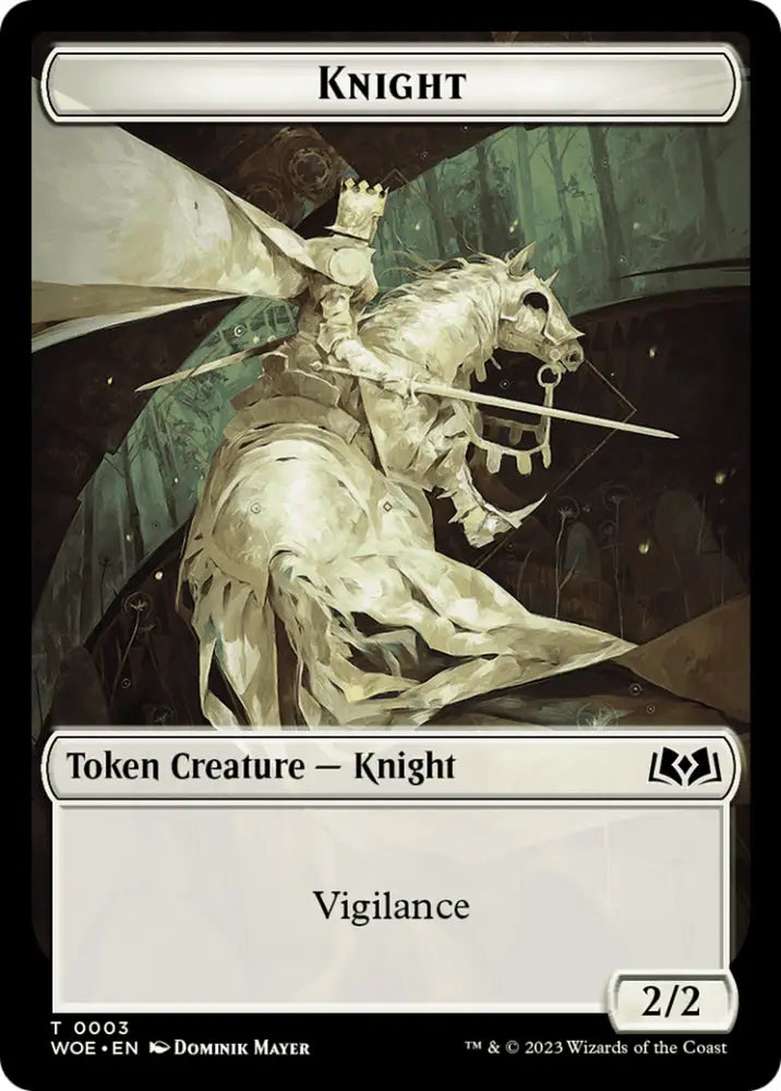 Knight // Food (0013) Double-Sided Token [Wilds of Eldraine Tokens] - MTG Single