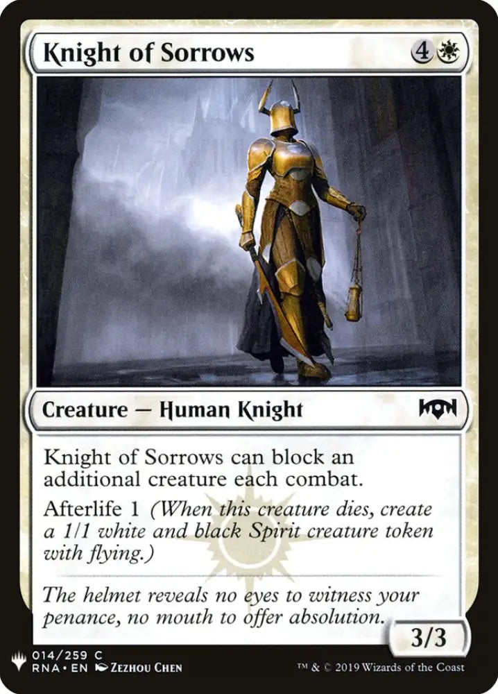 Knight of Sorrows [Mystery Booster] - MTG Single