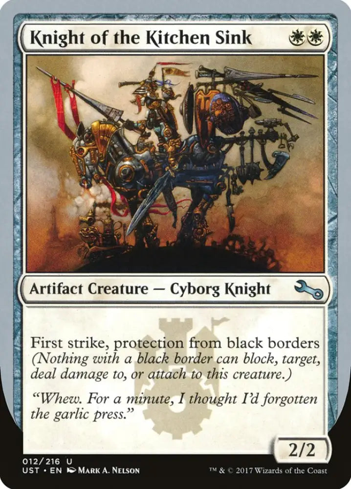 Knight of the Kitchen Sink (’protection from black border’) [Unstable] - MTG Single