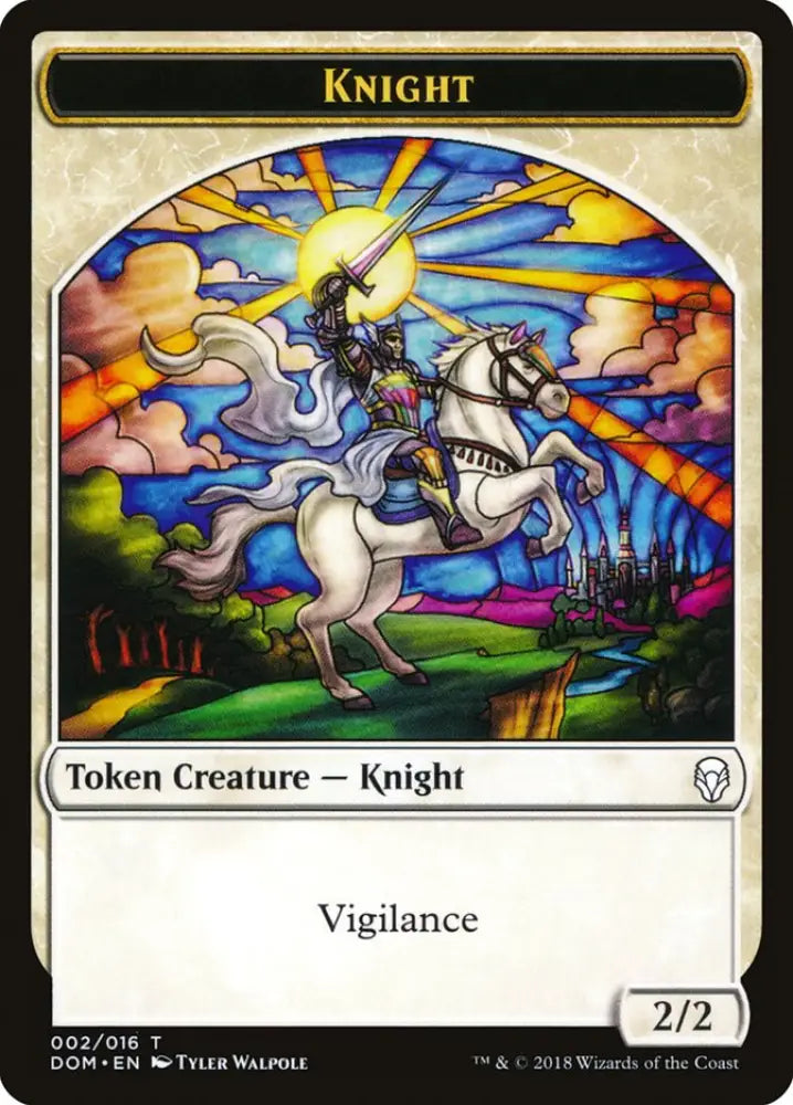 Knight Token (002/016) [Dominaria Tokens] - MTG Single