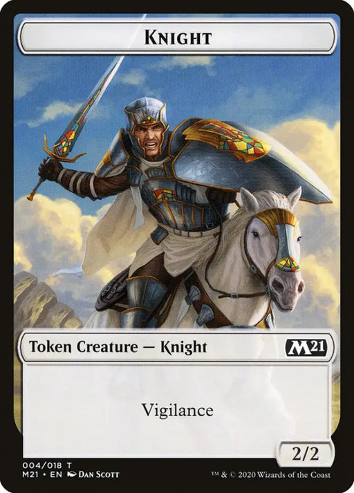 Knight Token [Core Set 2021 Tokens] - MTG Single