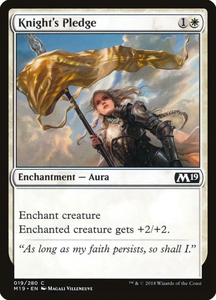 Knight’s Pledge [Core Set 2019] - MTG Single