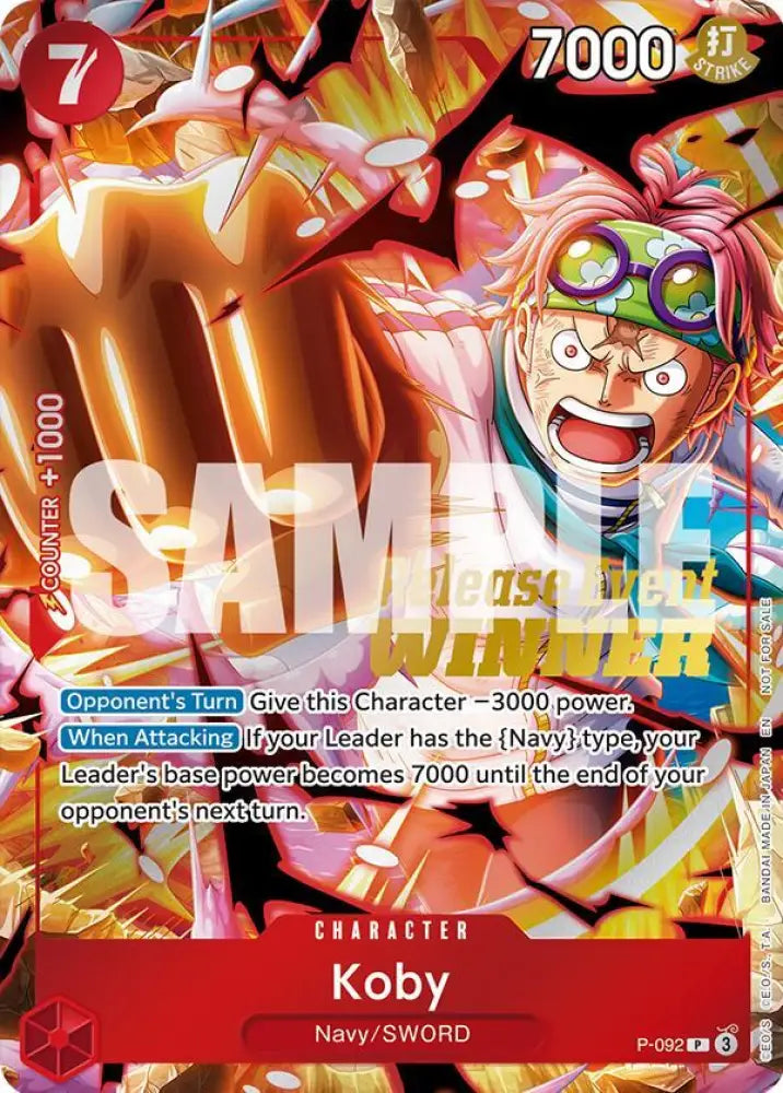 Koby (OP12 Release Event Winner) (P-092) [One Piece Promotion Cards]