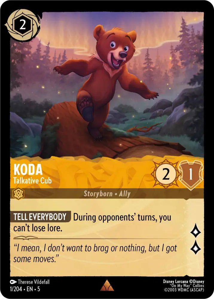Koda - Talkative Cub (1/204) [Shimmering Skies] - Lorcana Single