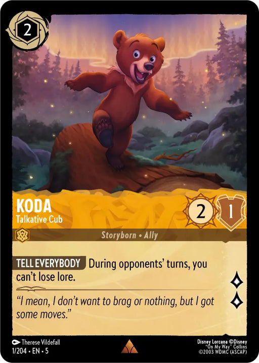 Koda - Talkative Cub (1/204) [Shimmering Skies] - Lorcana Single