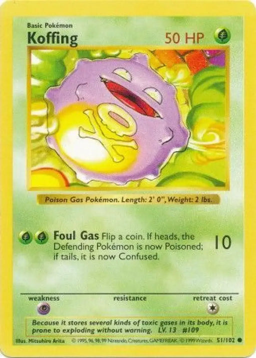 Koffing (51/102) [Base Set Shadowless Unlimited] - Pokemon Single