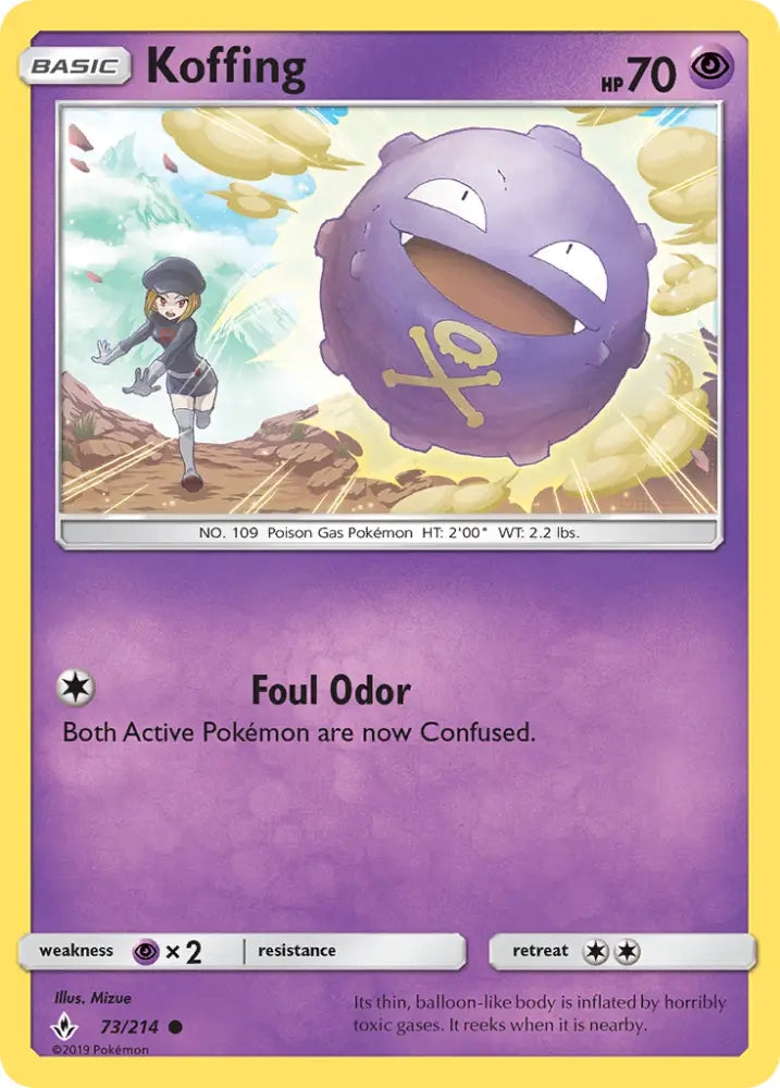 Koffing (73/214) [Sun & Moon: Unbroken Bonds] - Pokemon Single