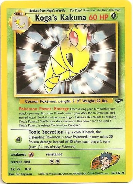 Koga’s Kakuna (47/132) [Gym Challenge Unlimited] - Pokemon Single