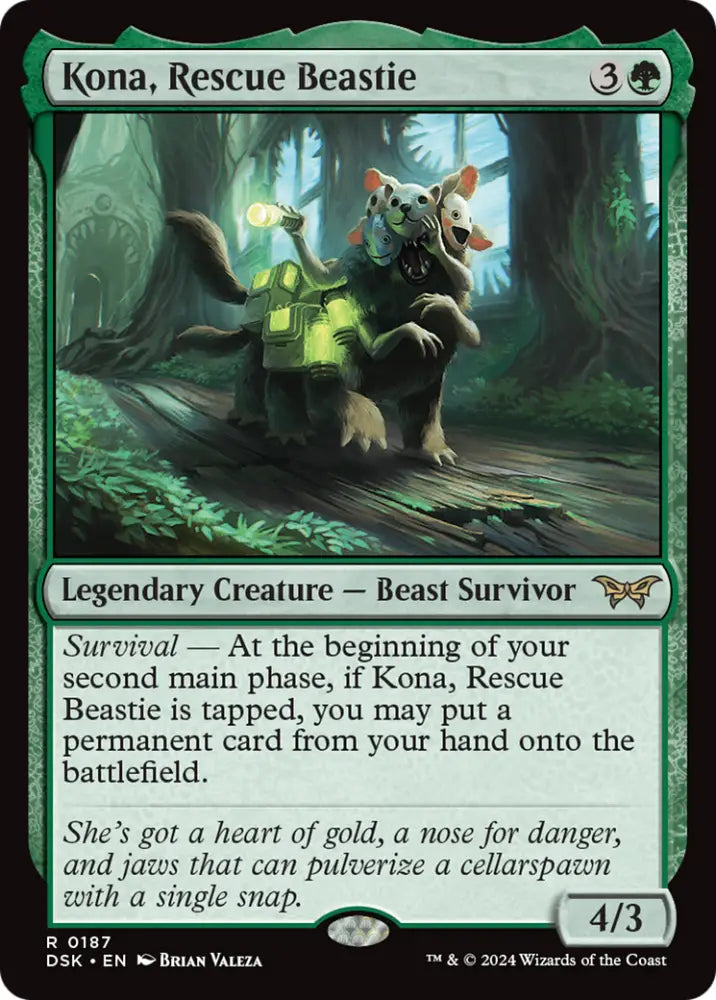 Kona Rescue Beastie (0187) [Duskmourn: House of Horror] - MTG Single