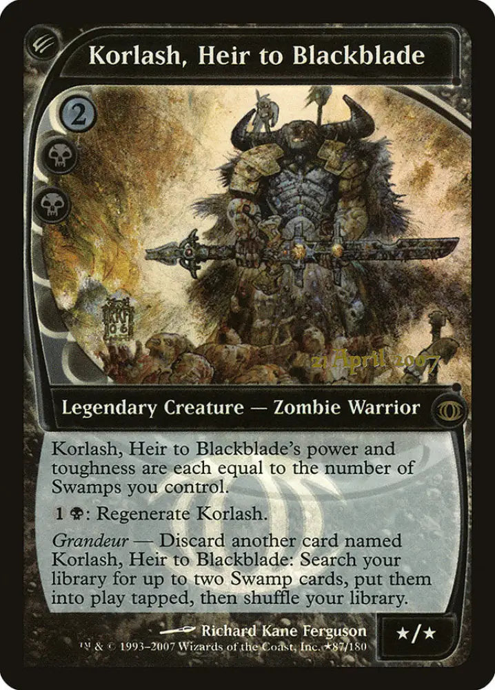 Korlash Heir to Blackblade [Future Sight Promos] - MTG Single