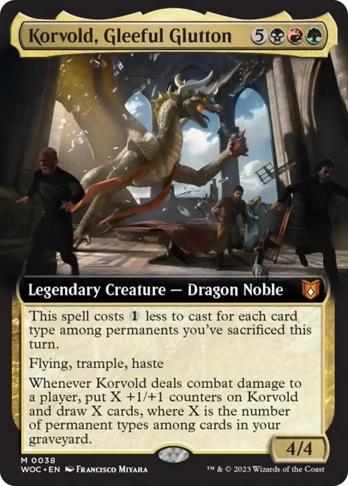Korvold Gleeful Glutton (Extended Art) [Wilds of Eldraine Commander] - MTG Single